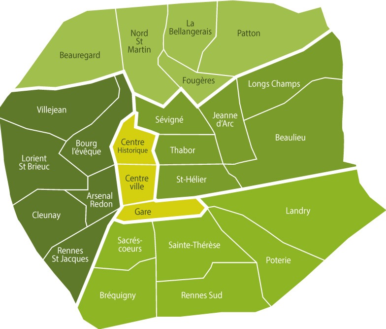 Les quartiers de Rennes