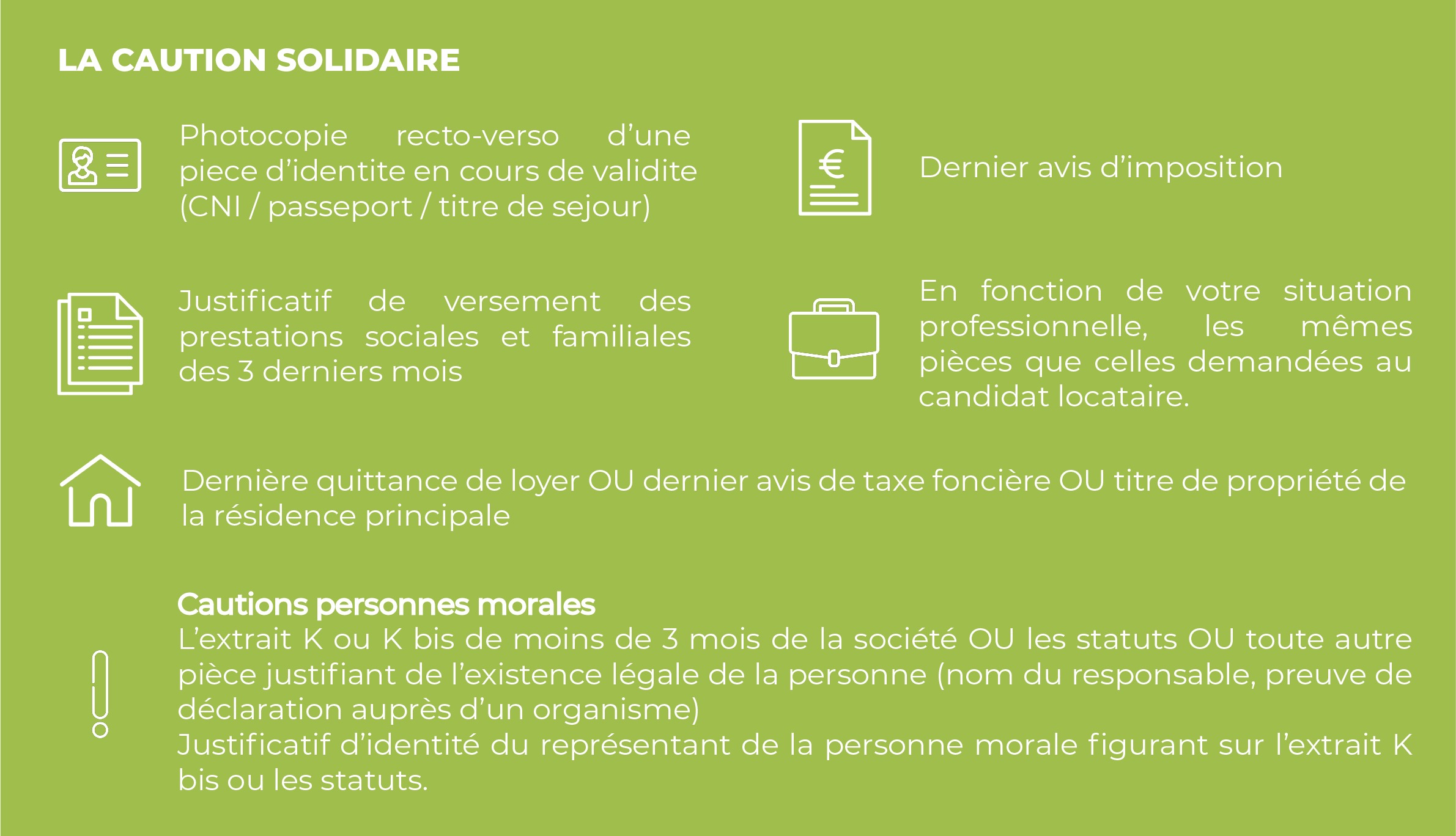 caution solidaire dossier de location